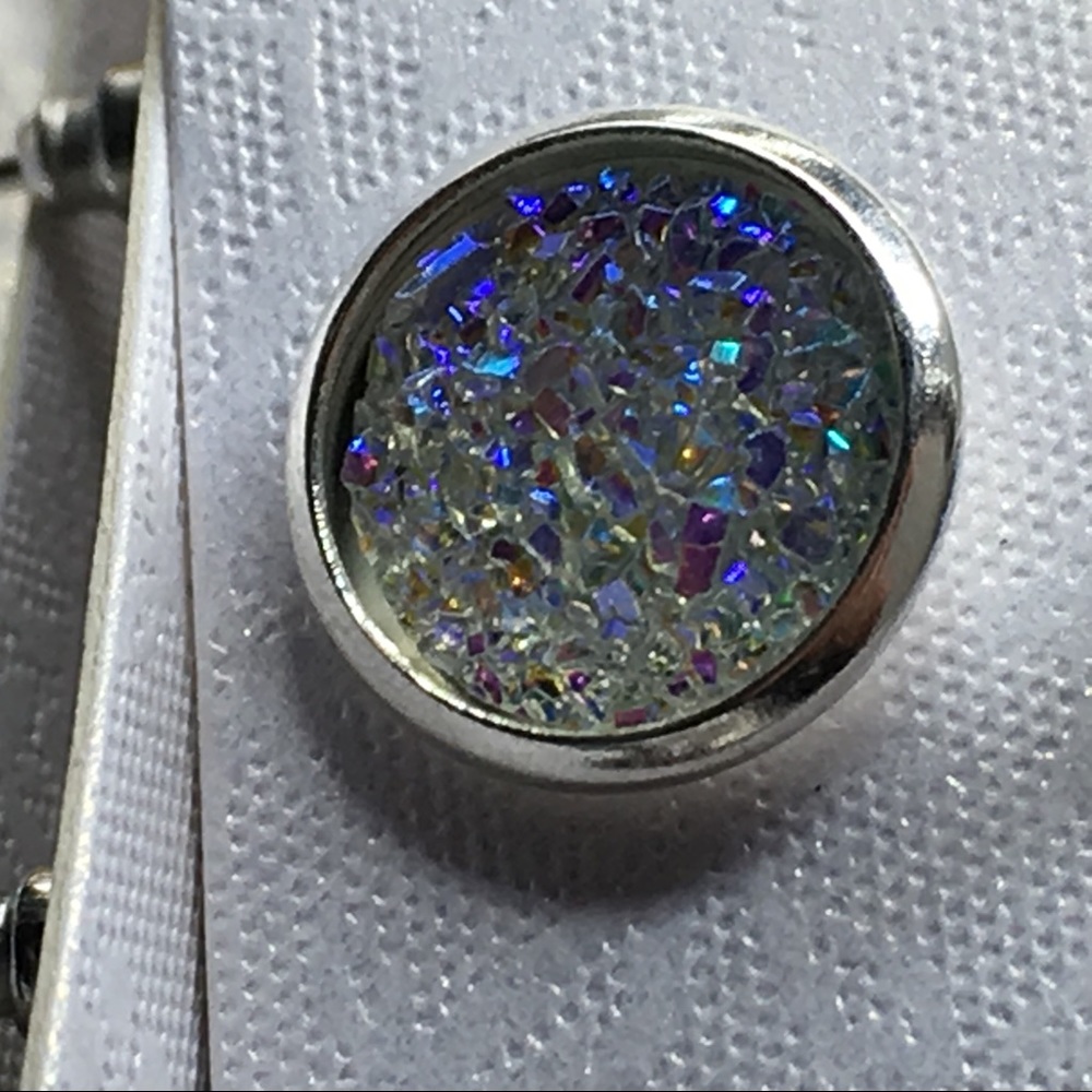 Rainbow Clear Druzy Earrings - Picture 5 of 5